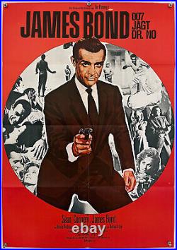007 James Bond DR. NO original vintage 1 sheet movie poster RR 1976
