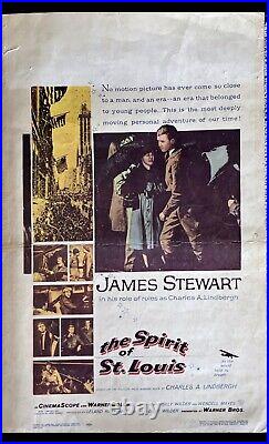 1957 ORIGINAL Movie Poster 22x14 The Spirit of St Louis James Stewart ITALY