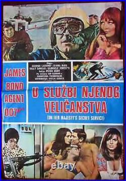 1966 Original Movie Poster On Her Majesty's Secret Service James Bond Large YU