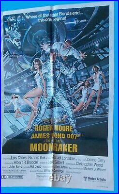 1979 James Bond 007 Moonraker - 1 Stop 3 Sheet English Movie Poster 41x81