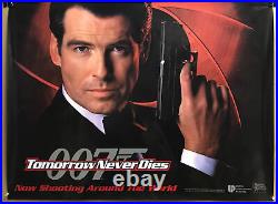 1997 Original Quad Movie Poster Tomorrow Never Dies James Bond 007 30x40