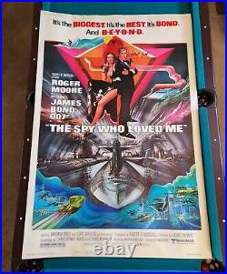 C6 1977 Spy Who Loved Me James Bond Poster 2-Sheet 40x60in Linen Backed