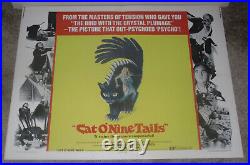 CAT O' NINE TAILS original1971 22x28 movie poster DARIO ARGENTO/JAMES FRANCISCUS