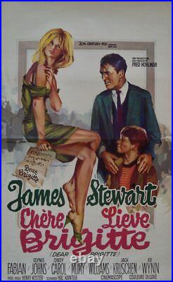 DEAR BRIGITTE Belgian movie poster BRIGITTE BARDOT JAMES STEWART RAY Art 1965