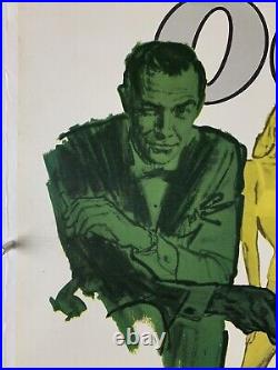 DR NO On Linen Movie Poster (Fine) One Sheet 1963 James Bond 007 Yellow Smoke