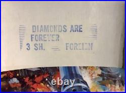 Diamonds Are Forever JAMES BOND 007 original Vintage US 3sh Film Movie Poster
