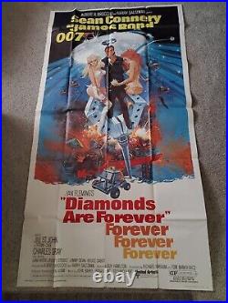 Diamonds Are Forever Sean Connery James Bond 1971 3-sheet Movie Poster New 41x77