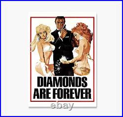 Diamonds are Forever Poster, James Bond Movie Vintage Advertising Posters Canvas