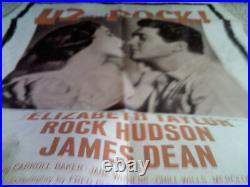 GIANT ONE sheet movie poster R63 JAMES DEAN ELIZABETH TAYLOR ROCK HUDSON RARE