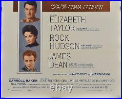 Giant 1956 AUTHENTIC 27X41 LINENBACKED MOVIE POSTER ROCK HUDSON JAMES DEAN