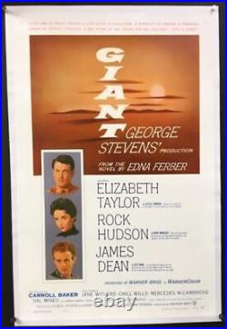 Giant Original Movie Poster James Dean Elizabeth Taylor 1956 Hollywood Posters