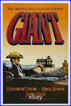 Giant Original Rolled Theatrical Movie Poster 27x41 R-82 James Dean 1982 Hopper