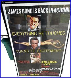 Goldfinger 40 X 27 Movie Poster 1964 James Bond Back In Action 007 Framed