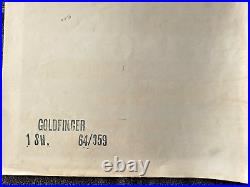 Goldfinger Movie Poster JAMES BOND Sean Connery HONOR BLACKMAN Gerte Frobe 1964