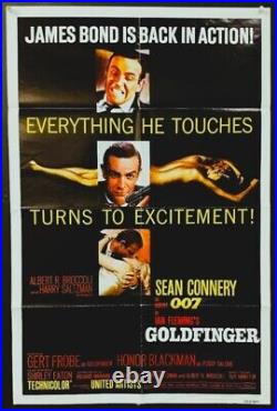 Goldfinger Original Movie Poster Sean Connery James Bond Hollywood Posters