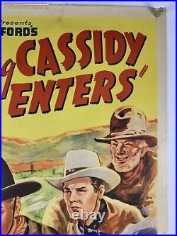 HOPALONG CASSIDY ENTERS Movie Poster (VG+) ROLLED One Sheet 1940s William Boyd