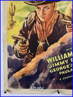 HOPALONG CASSIDY ENTERS Movie Poster (VG+) ROLLED One Sheet 1940s William Boyd