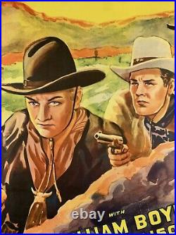 HOPALONG CASSIDY ENTERS Movie Poster (VG+) ROLLED One Sheet 1940s William Boyd