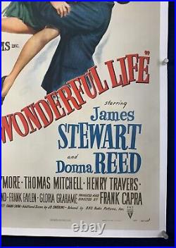 ITS A WONDERFUL LIFE on LINEN One Sheet Movie Poster 1946 James Stewart Classic