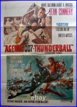 JAMES BOND THUNDERBALL Italian 2F movie poster 39x55 SEAN CONNERY R1973