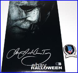 JAMES JUDE COURTNEY SIGNED HALLOWEEN 2018 12x18 MOVIE POSTER BECKETT BAS COA