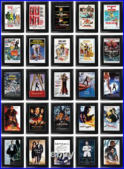 James Bond 007 Cool Gift Printed A3 Poster Collection Framed Pic to Movie Fan