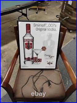 James Bond 007 Smirnoff Vodka Casino Royale Bar Light Movie Poster Sign Rare