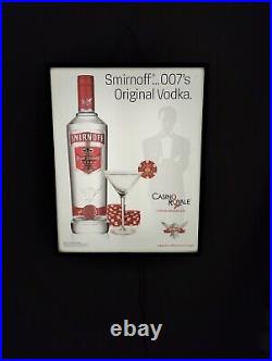 James Bond 007 Smirnoff Vodka Casino Royale Bar Light Movie Poster Sign Rare