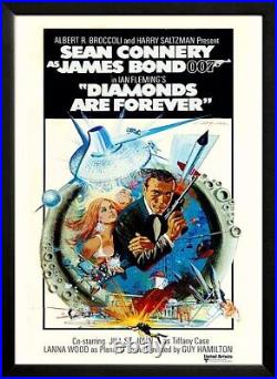 James Bond Diamonds Are Forever Framed Movie Poster