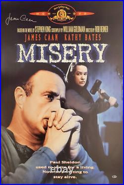 James Caan Autographed 27x39 Misery Movie Poster Beckett Bas Stock #192605