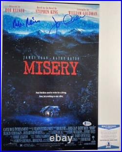 James Caan & Rob Reiner Signed Misery 11x17 Movie Poster Autograph BAS COA