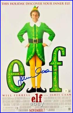 James Caan Signed 11x17 Elf Movie Poster Photo Beckett BAS Witnessed
