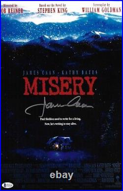 James Caan Signed 11x17 Misery Movie Poster Photo BAS Beckett Witnessed