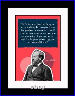 James Garfield Be Fit More Poster Print Picture or Framed Wall Art