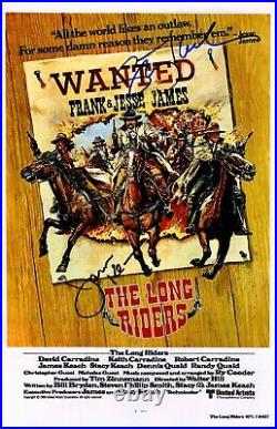 James Keach & Stacy Keach Signed The Long Riders 11x17 Movie Poster COA