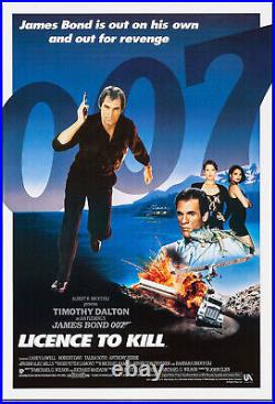 LICENCE TO KILL original ROLLED 27x41 1989 one sheet movie poster JAMES BOND