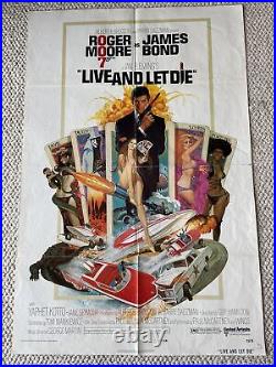 Live And Let Die 1973 James Bond 007 Original Movie Poster 27 X 41