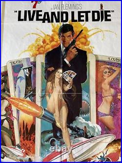 Live And Let Die 1973 James Bond 007 Original Movie Poster 27 X 41