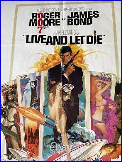 Live And Let Die 1973 James Bond 007 Original Movie Poster 27 X 41