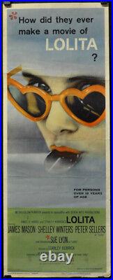Lolita 1962 Orig. 14x36 Movie Poster James Mason Shelley Winters Stanley Kubrick