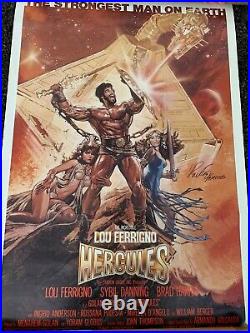 Lou Ferrigno Hercules Poster 27x40 Hand Signed Autograph JSA COA