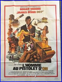 Man With The Golden Gun 1974 Original French 47x63 Movie Poster James Bond 007
