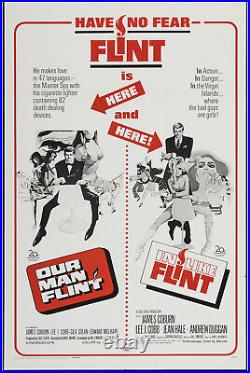OUR MAN FLINT/IN LIKE FLINT orig 1967 combo one sheet movie poster JAMES COBURN