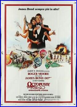 Octopussy 55x78 Italian Two Panel Movie Poster James Bond 007 Roger Moore Rare