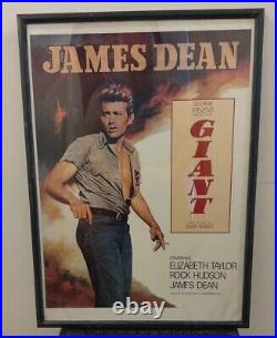 Rare Vtg James Dean Movie Poster Giant Warner Bros 20 x 28 (COA)