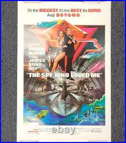 Roger Moore Signed 24x36 Spy Who Loved Me Movie Poster James Bond PSA/DNA (A)