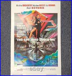 Roger Moore Signed 24x36 Spy Who Loved Me Movie Poster James Bond PSA/DNA (B)