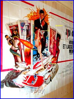 Roger moore LIVE AND LET DIE JAMES BOND / poster french BILLBOARD 8 panels 1973