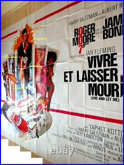 Roger moore LIVE AND LET DIE JAMES BOND / poster french BILLBOARD 8 panels 1973