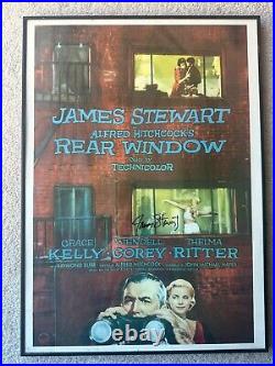 SIGNED! Framed Rear Window 28x20 Movie Poster Alfred Hitchcock James Stewart